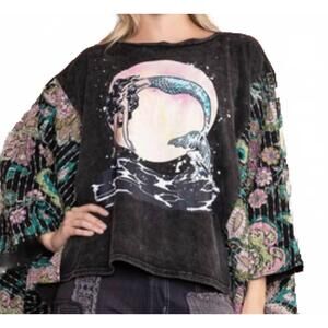NEW BLUE VELVET mermaid top in black